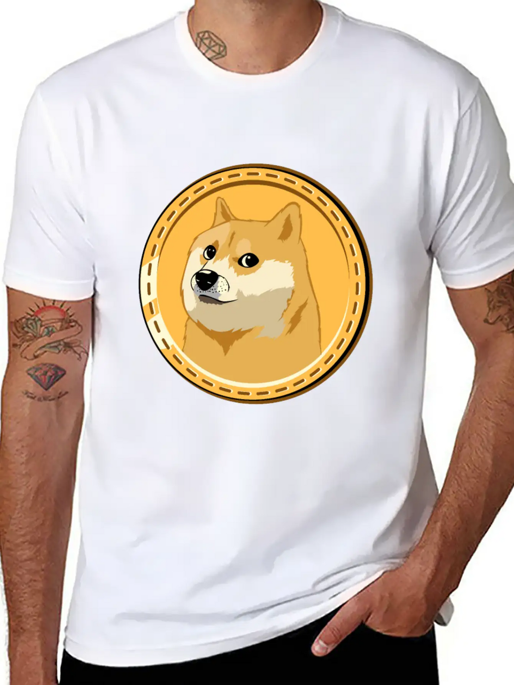 HOLD Dogecoin Funny Doge Crypto Cryptocurrency Unisex Casual T-Shirt – Clean Design For Daily Comfort