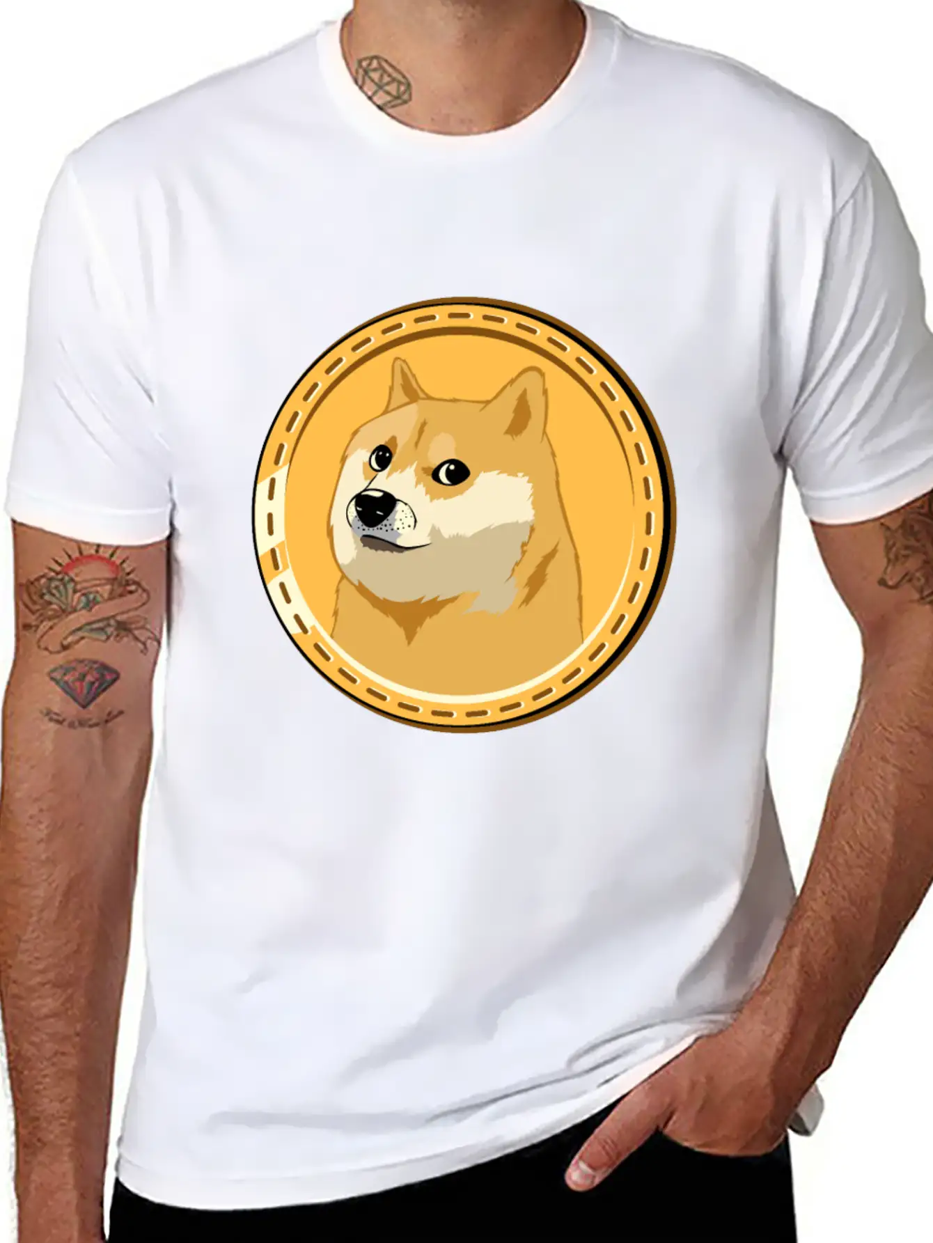 HOLD Dogecoin Funny Doge Crypto Cryptocurrency Unisex Casual T-Shirt – Clean Design For Daily Comfort