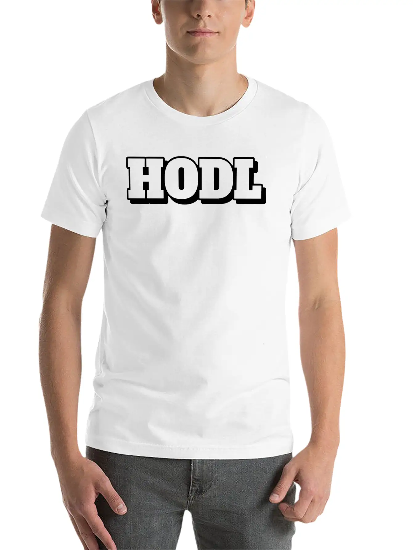 Hold The Line,HODL Unisex Short Sleeve Soft Cotton T-Shirt – Casual Everyday Wear