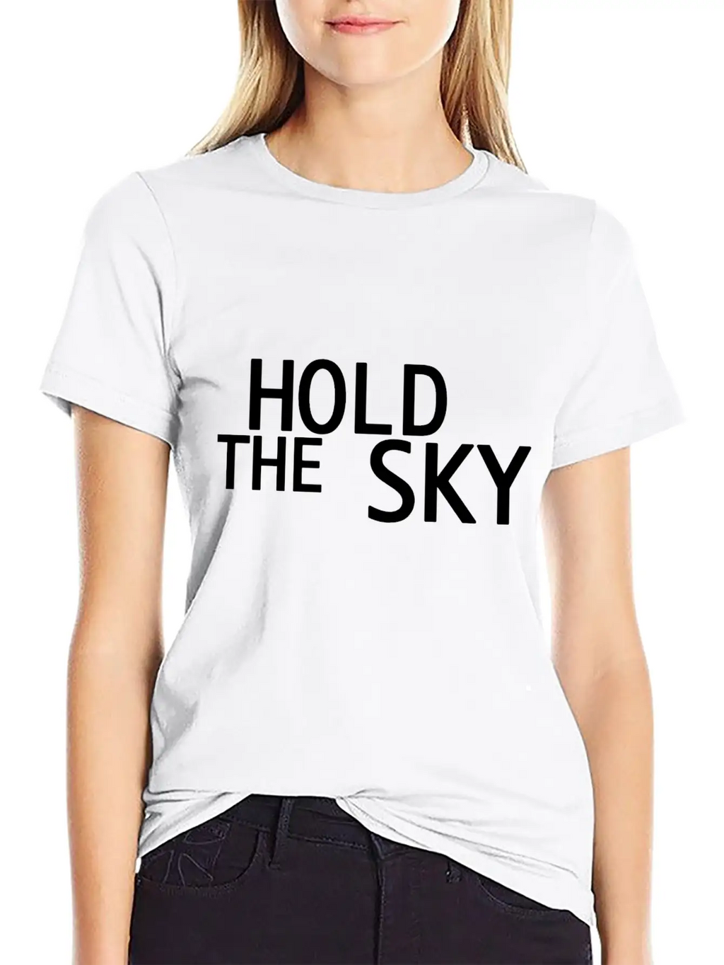 Hold The Sky Funny Unisex Short Sleeve Soft Cotton T-Shirt – Casual Everyday Wear