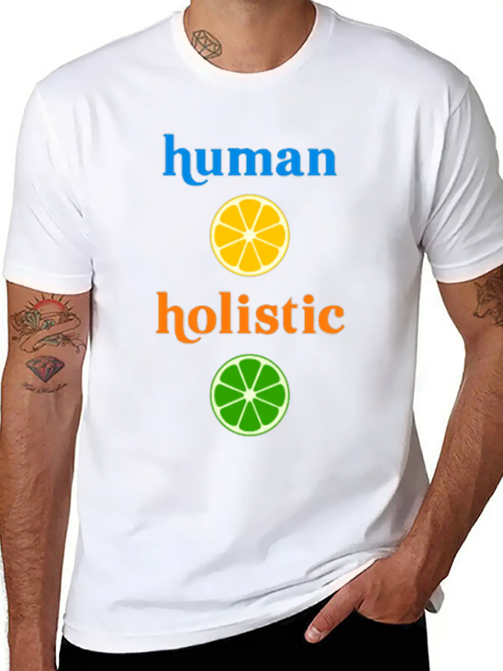 Holistic Human Herbivore Healthy Humane Unisex Short Sleeve Soft Cotton T-Shirt – Casual Everyday Wear