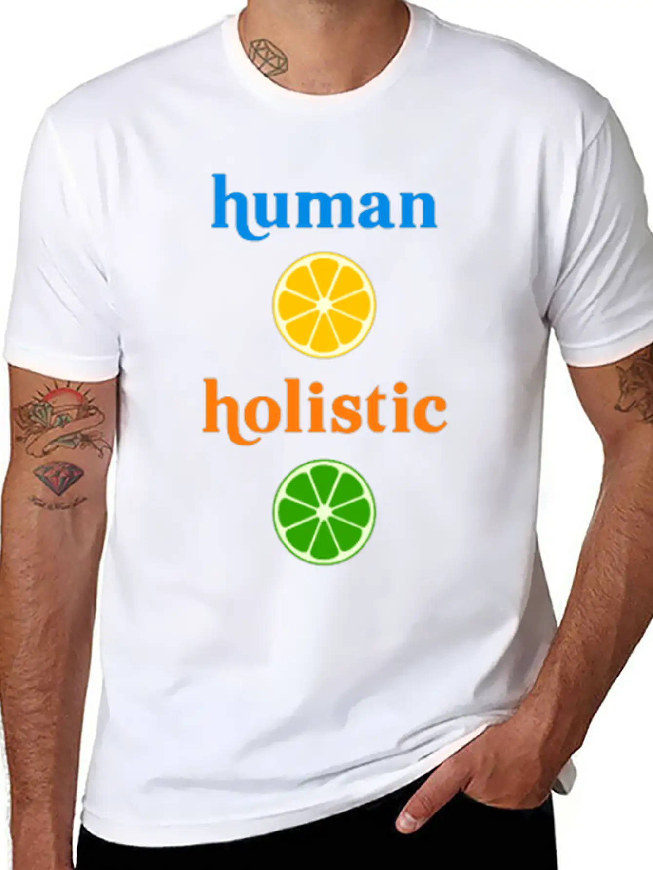 Holistic Human Herbivore Healthy Humane Unisex Short Sleeve Soft Cotton T-Shirt – Casual Everyday Wear