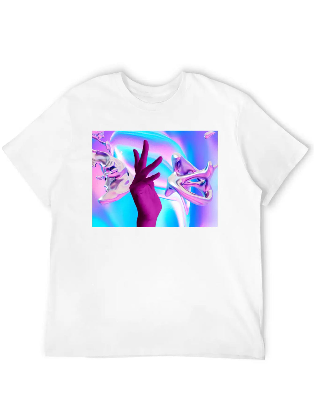Holographic Mystical Aesthetic Hand Casual Graphic T-Shirt – Simple And Comfortable Daily Wear