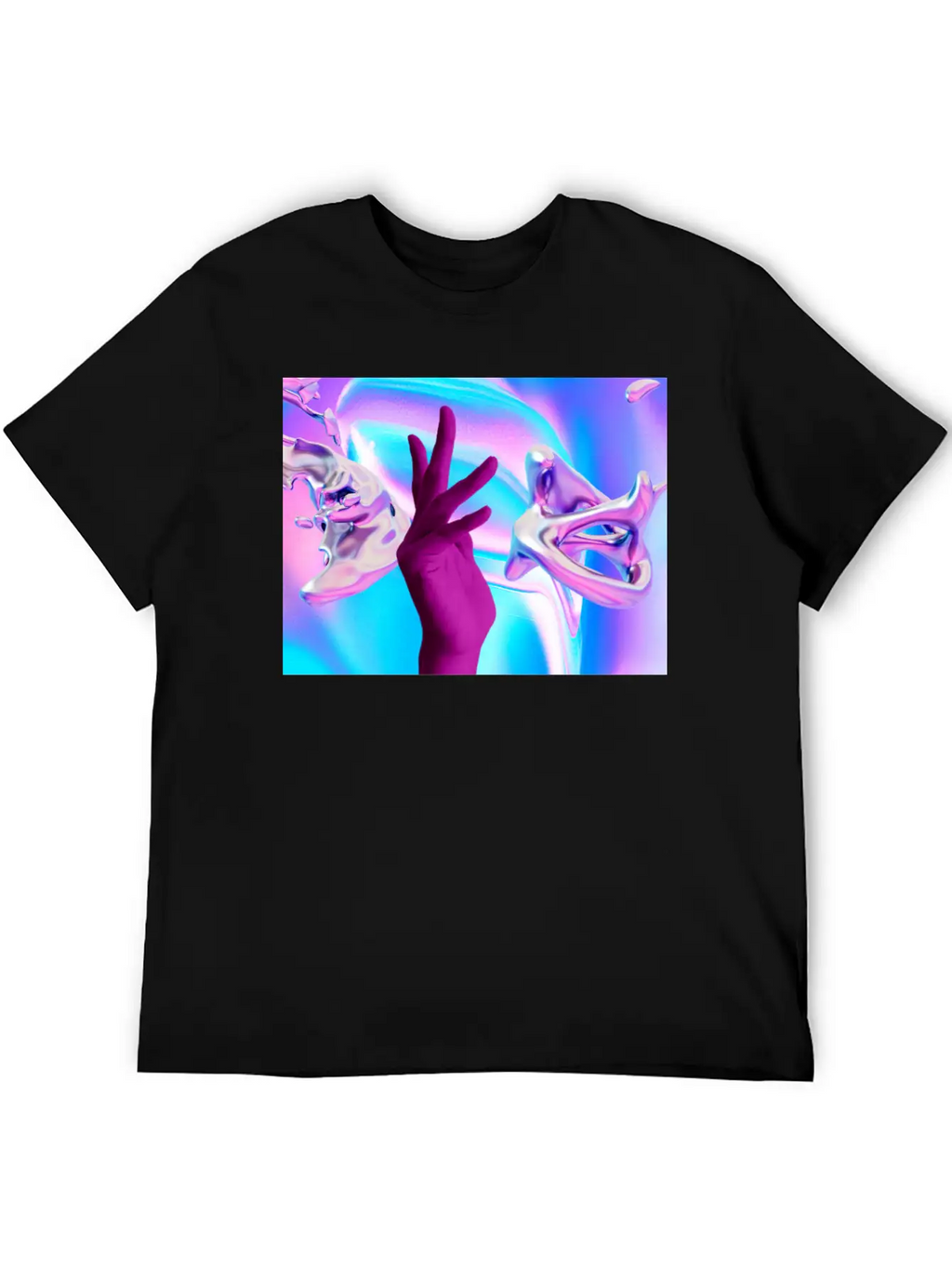 Holographic Mystical Aesthetic Hand Casual Graphic T-Shirt – Simple And Comfortable Daily Wear