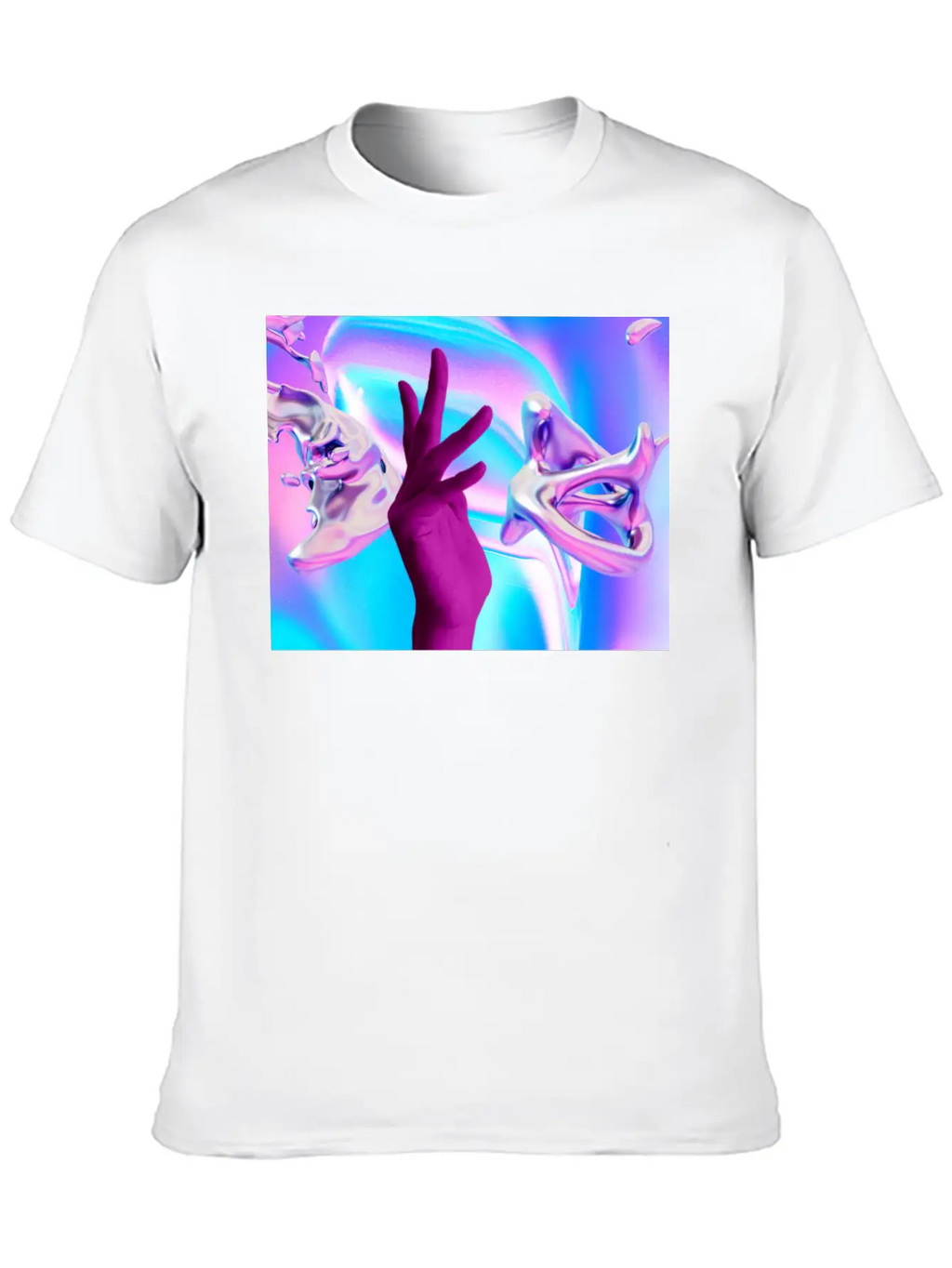 Holographic Mystical Aesthetic Hand Casual Graphic T-Shirt – Simple And Comfortable Daily Wear
