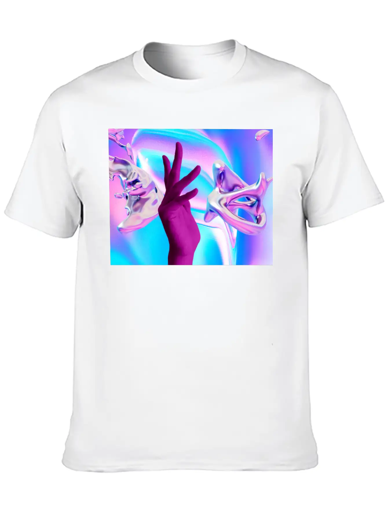 Holographic Mystical Aesthetic Hand Casual Graphic T-Shirt – Simple And Comfortable Daily Wear