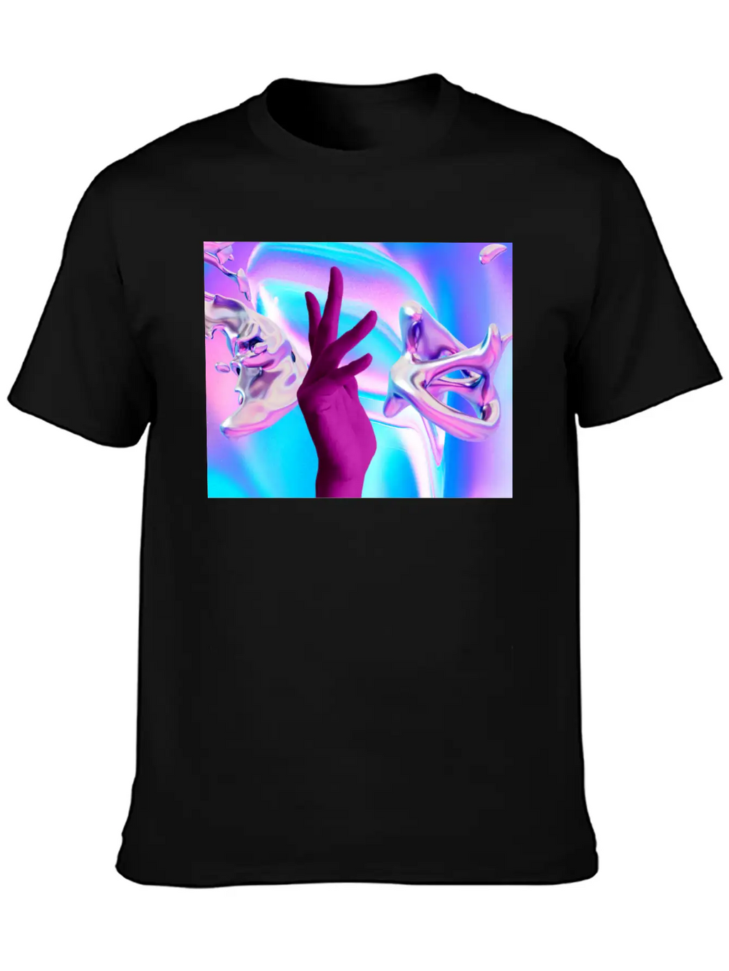 Holographic Mystical Aesthetic Hand Casual Graphic T-Shirt – Simple And Comfortable Daily Wear