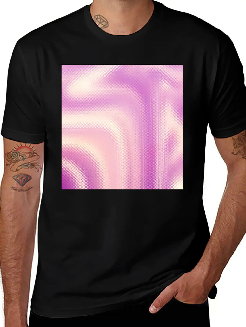 Holographic Pink Iridescent Fantasy Background Stylish Everyday T-Shirt – Unisex Basic Cotton Tee