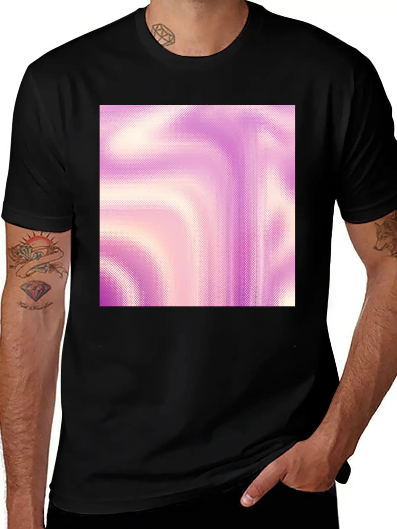 Holographic Pink Iridescent Fantasy Background Stylish Everyday T-Shirt – Unisex Basic Cotton Tee