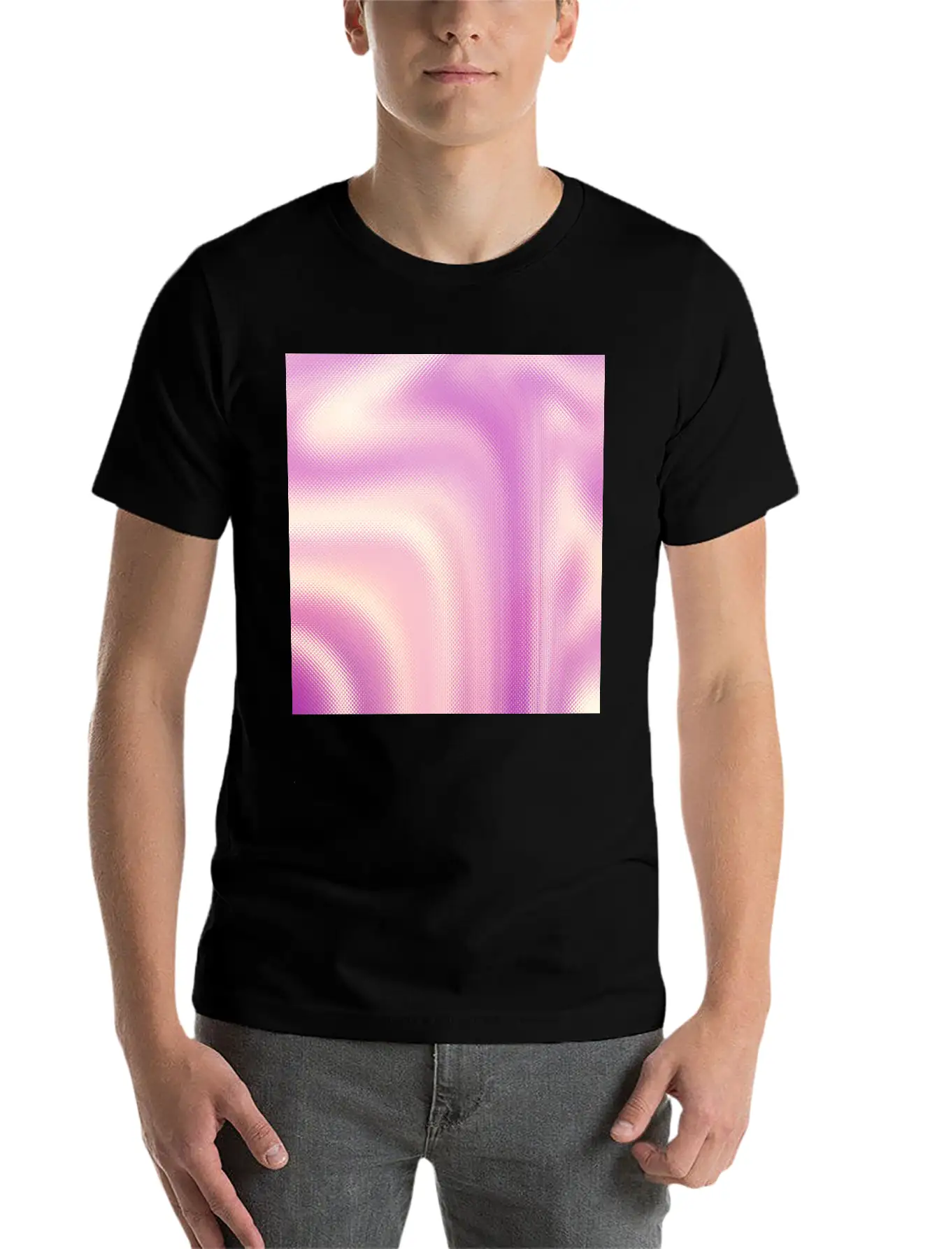 Holographic Pink Iridescent Fantasy Background Stylish Everyday T-Shirt – Unisex Basic Cotton Tee