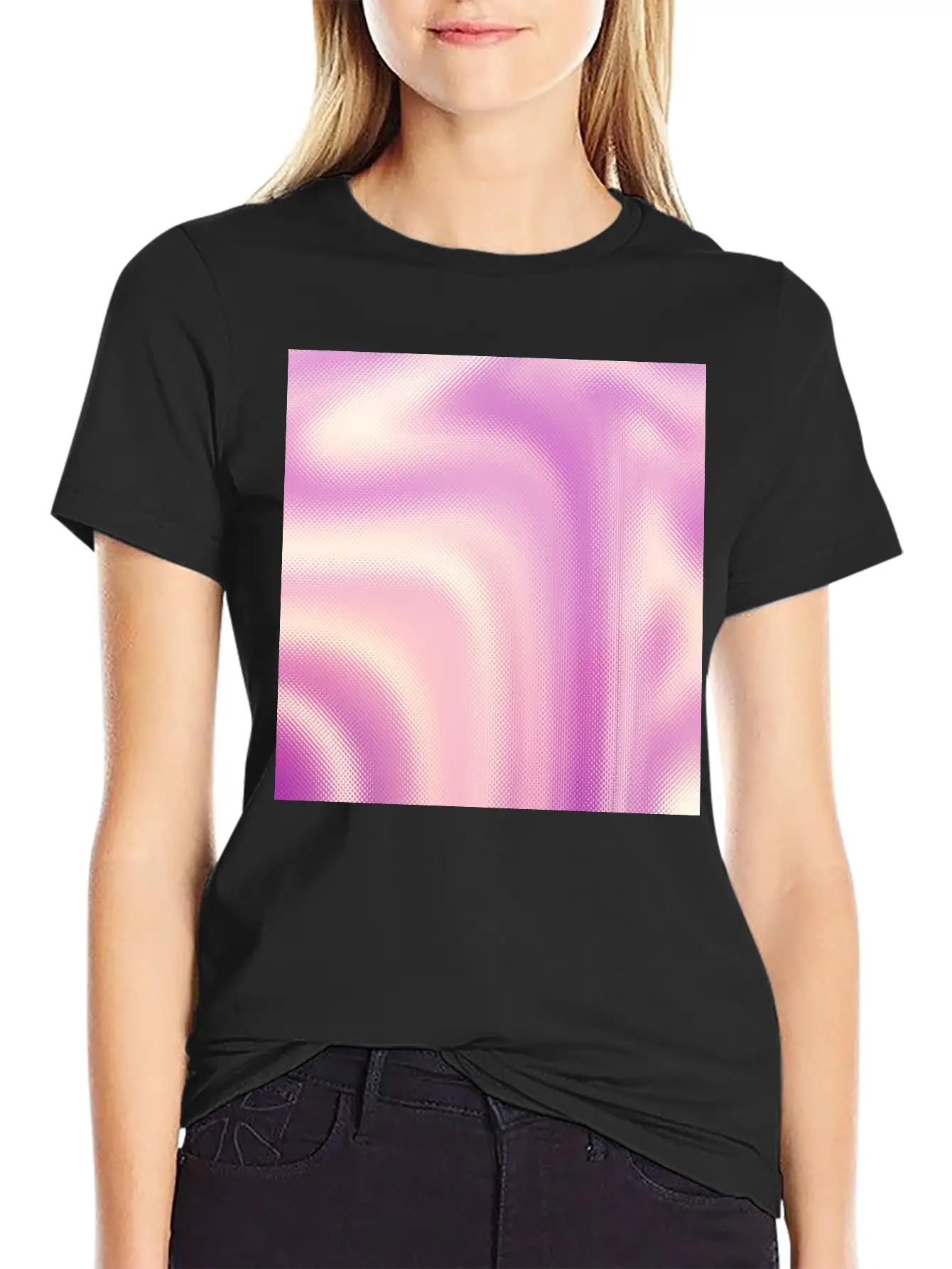 Holographic Pink Iridescent Fantasy Background Stylish Everyday T-Shirt – Unisex Basic Cotton Tee