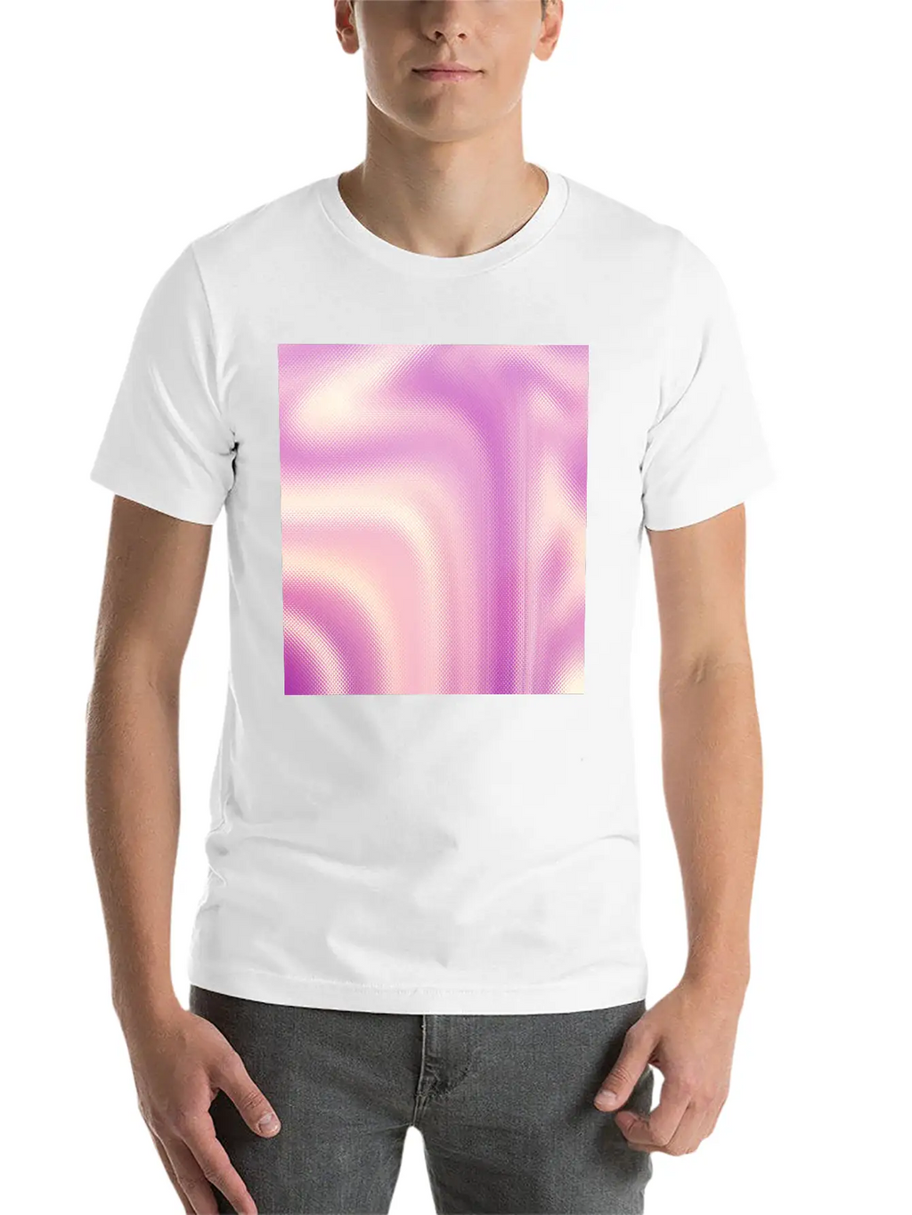 Holographic Pink Iridescent Fantasy Background Stylish Everyday T-Shirt – Unisex Basic Cotton Tee