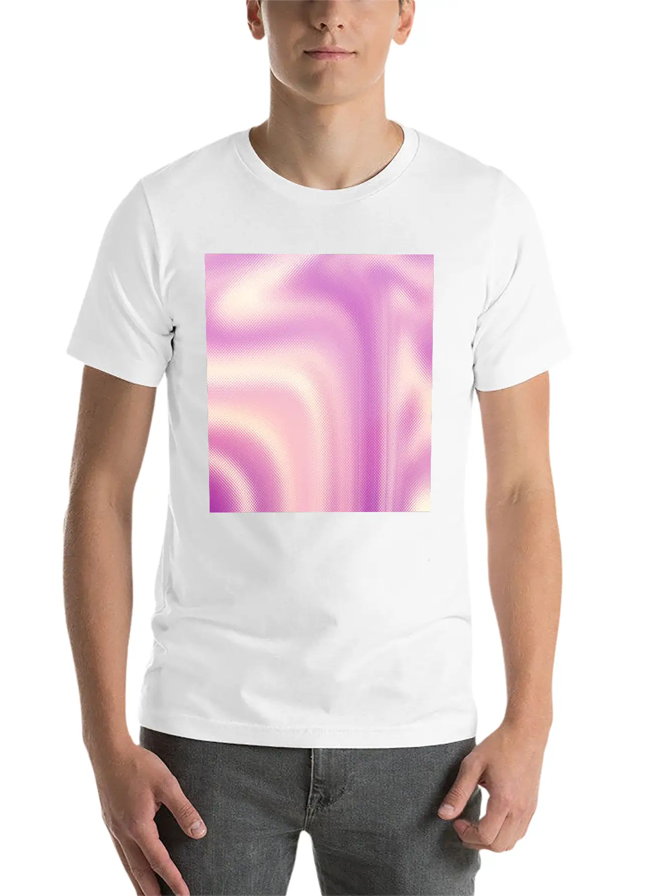 Holographic Pink Iridescent Fantasy Background Stylish Everyday T-Shirt – Unisex Basic Cotton Tee