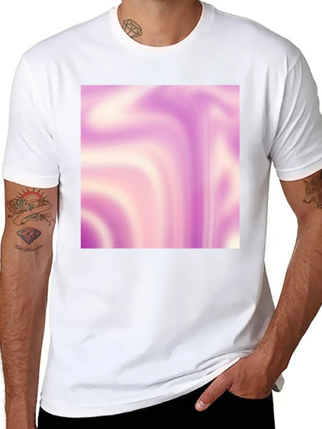 Holographic Pink Iridescent Fantasy Background Stylish Everyday T-Shirt – Unisex Basic Cotton Tee