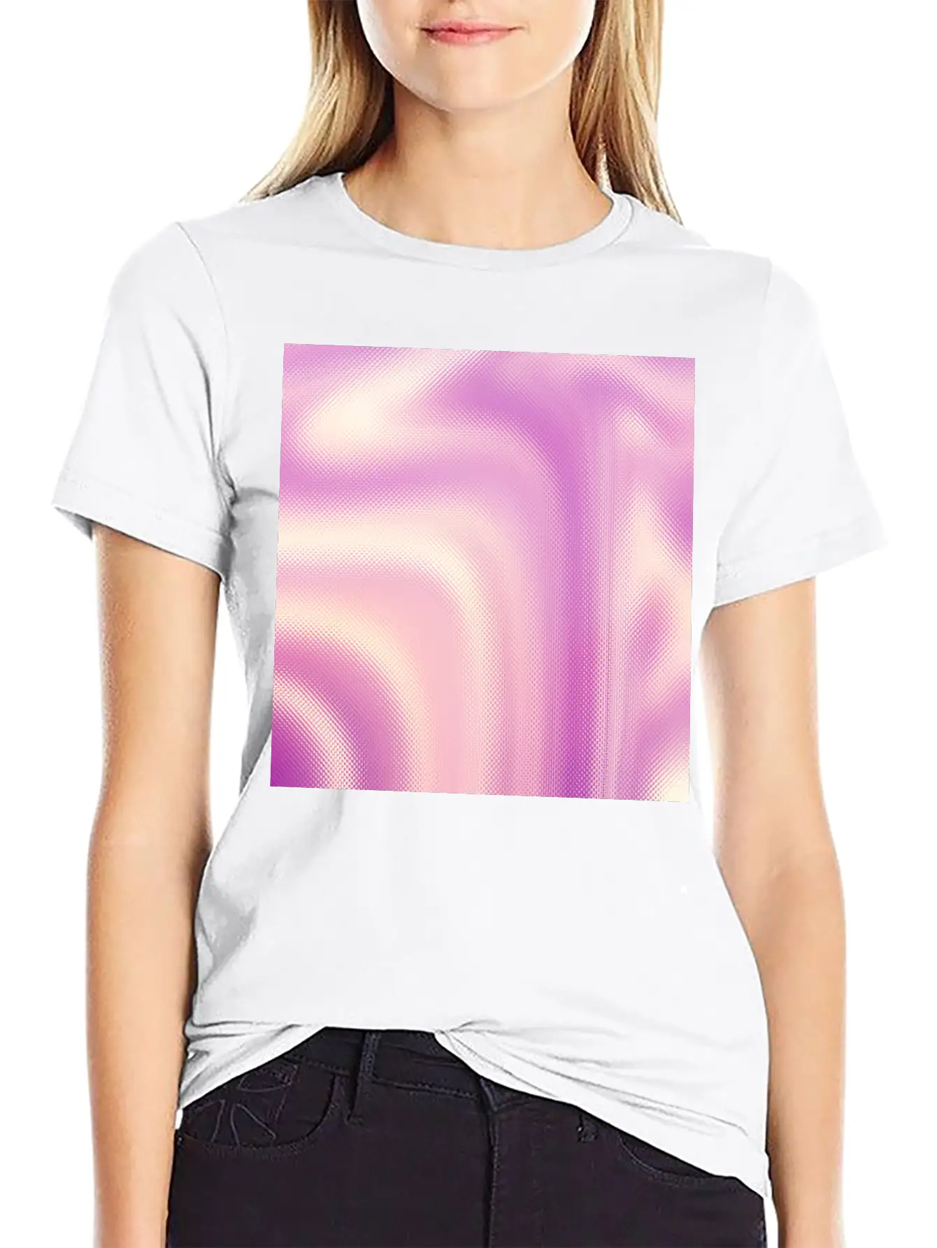 Holographic Pink Iridescent Fantasy Background Stylish Everyday T-Shirt – Unisex Basic Cotton Tee