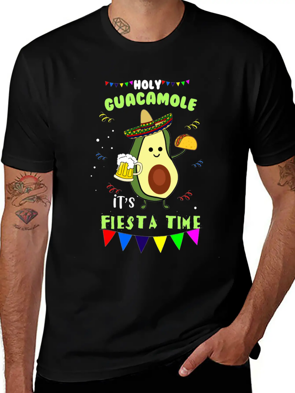 Holy Guacamole Mexican Avocado Dip Fiesta Gift Breathable Soft Cotton T-Shirt – Timeless Casual Look