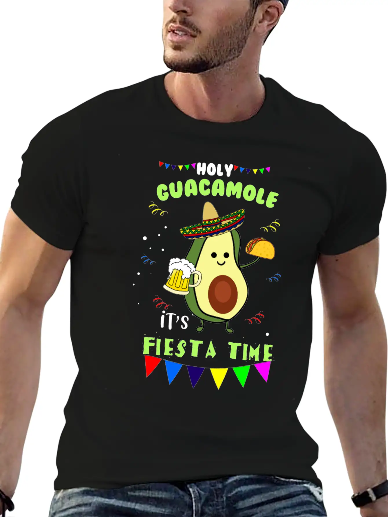 Holy Guacamole Mexican Avocado Dip Fiesta Gift Breathable Soft Cotton T-Shirt – Timeless Casual Look