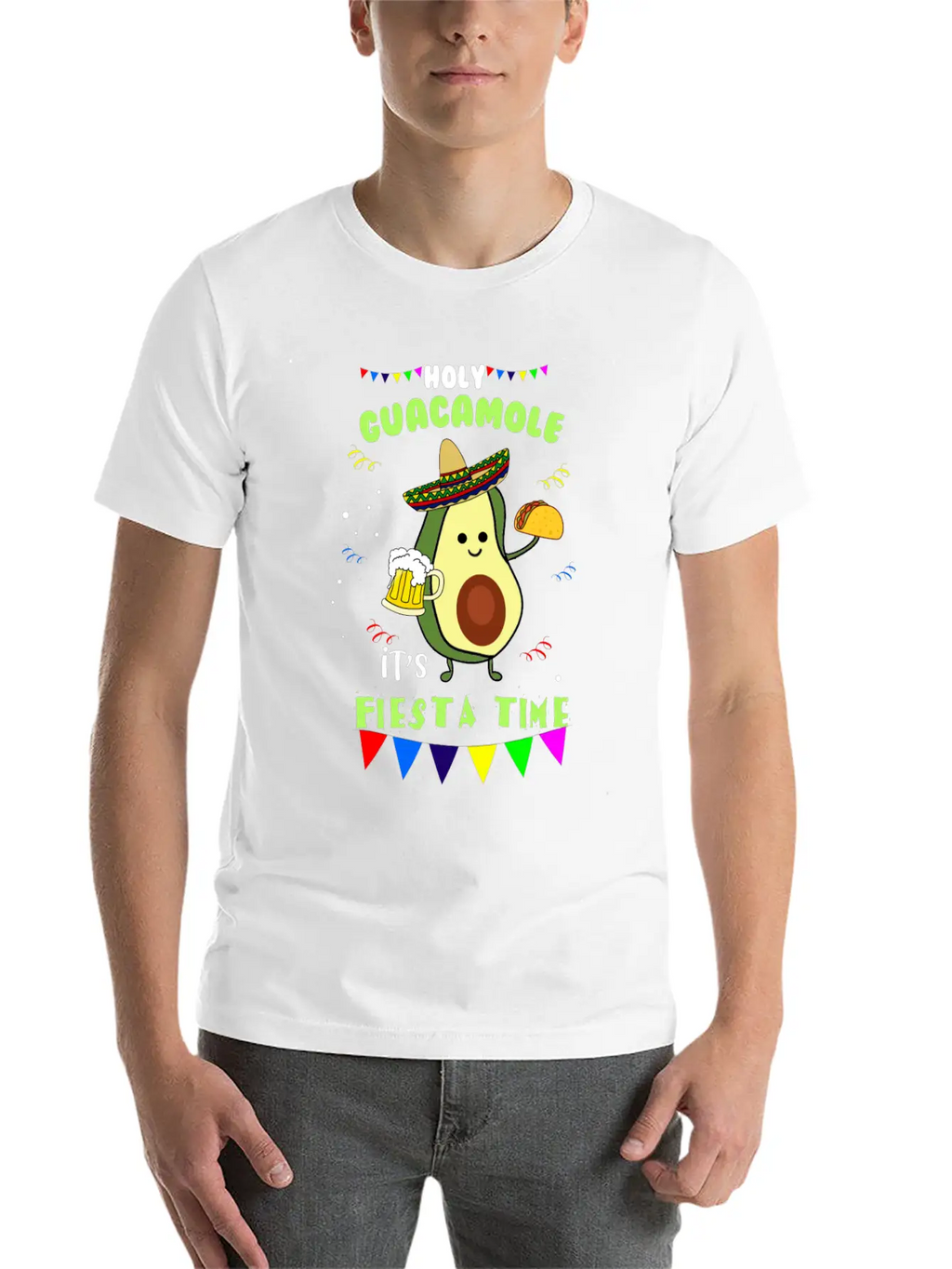 Holy Guacamole Mexican Avocado Dip Fiesta Gift Breathable Soft Cotton T-Shirt – Timeless Casual Look