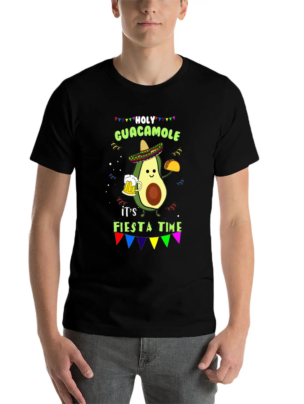 Holy Guacamole Mexican Avocado Dip Fiesta Gift Breathable Soft Cotton T-Shirt – Timeless Casual Look