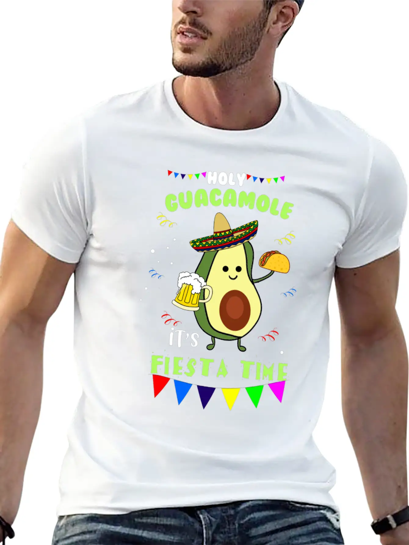 Holy Guacamole Mexican Avocado Dip Fiesta Gift Breathable Soft Cotton T-Shirt – Timeless Casual Look