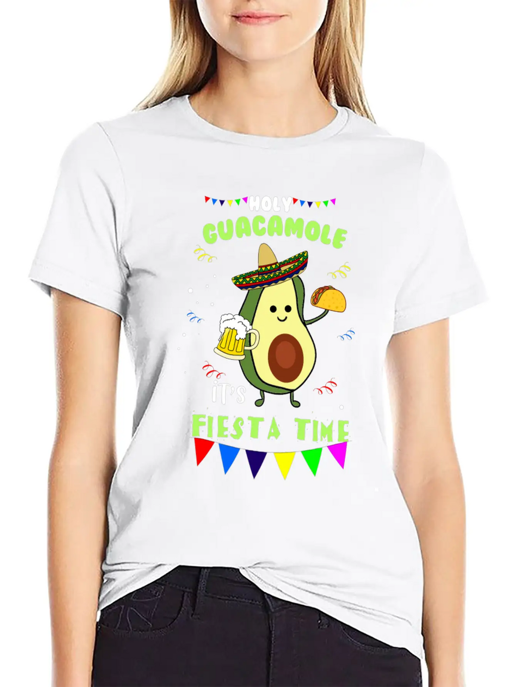 Holy Guacamole Mexican Avocado Dip Fiesta Gift Breathable Soft Cotton T-Shirt – Timeless Casual Look