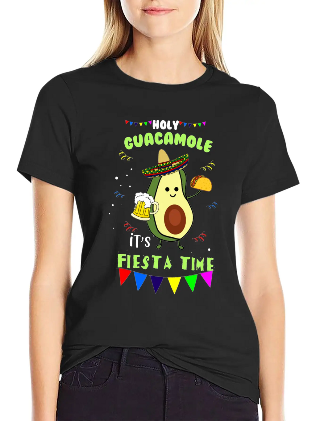 Holy Guacamole Mexican Avocado Dip Fiesta Gift Breathable Soft Cotton T-Shirt – Timeless Casual Look