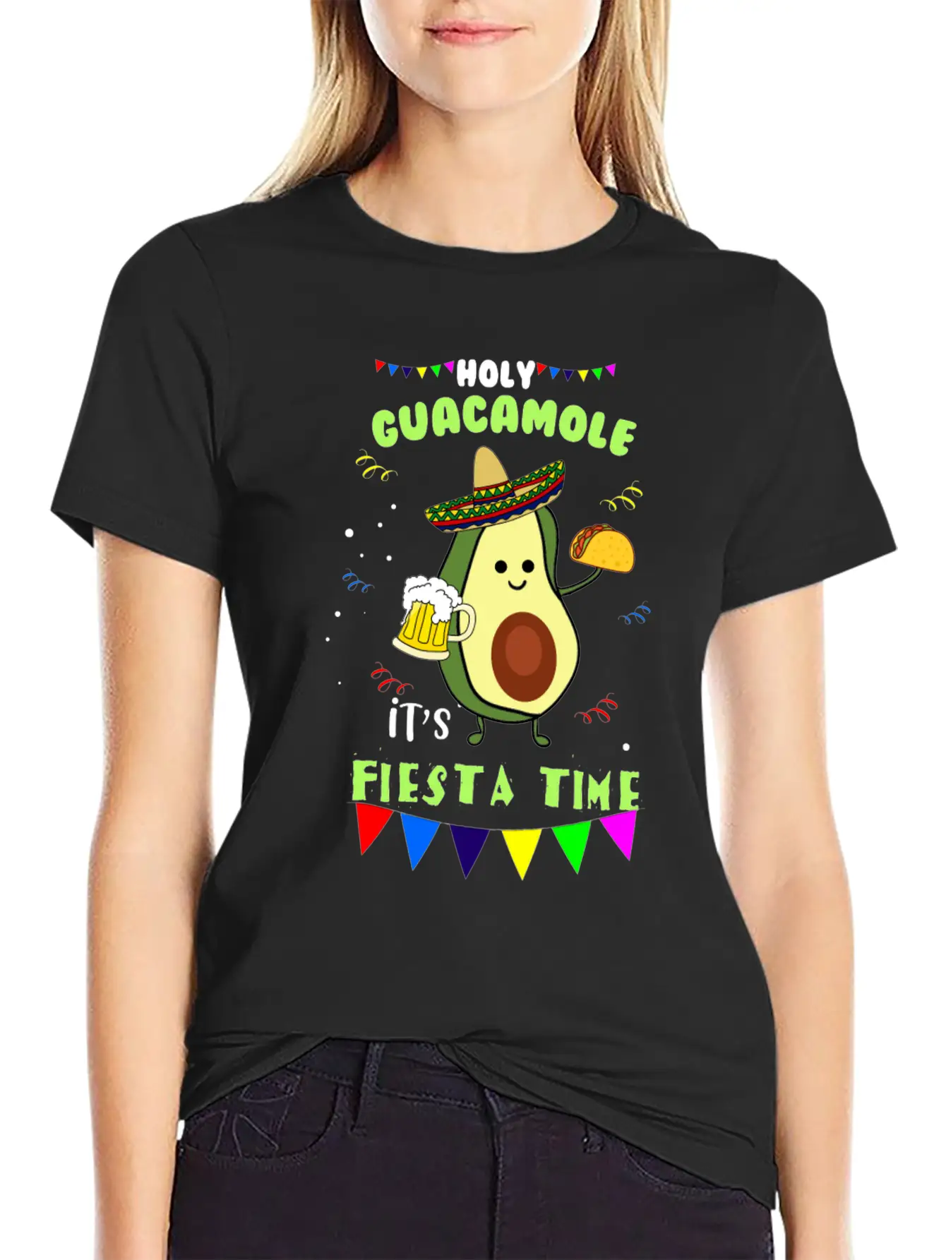 Holy Guacamole Mexican Avocado Dip Fiesta Gift Breathable Soft Cotton T-Shirt – Timeless Casual Look