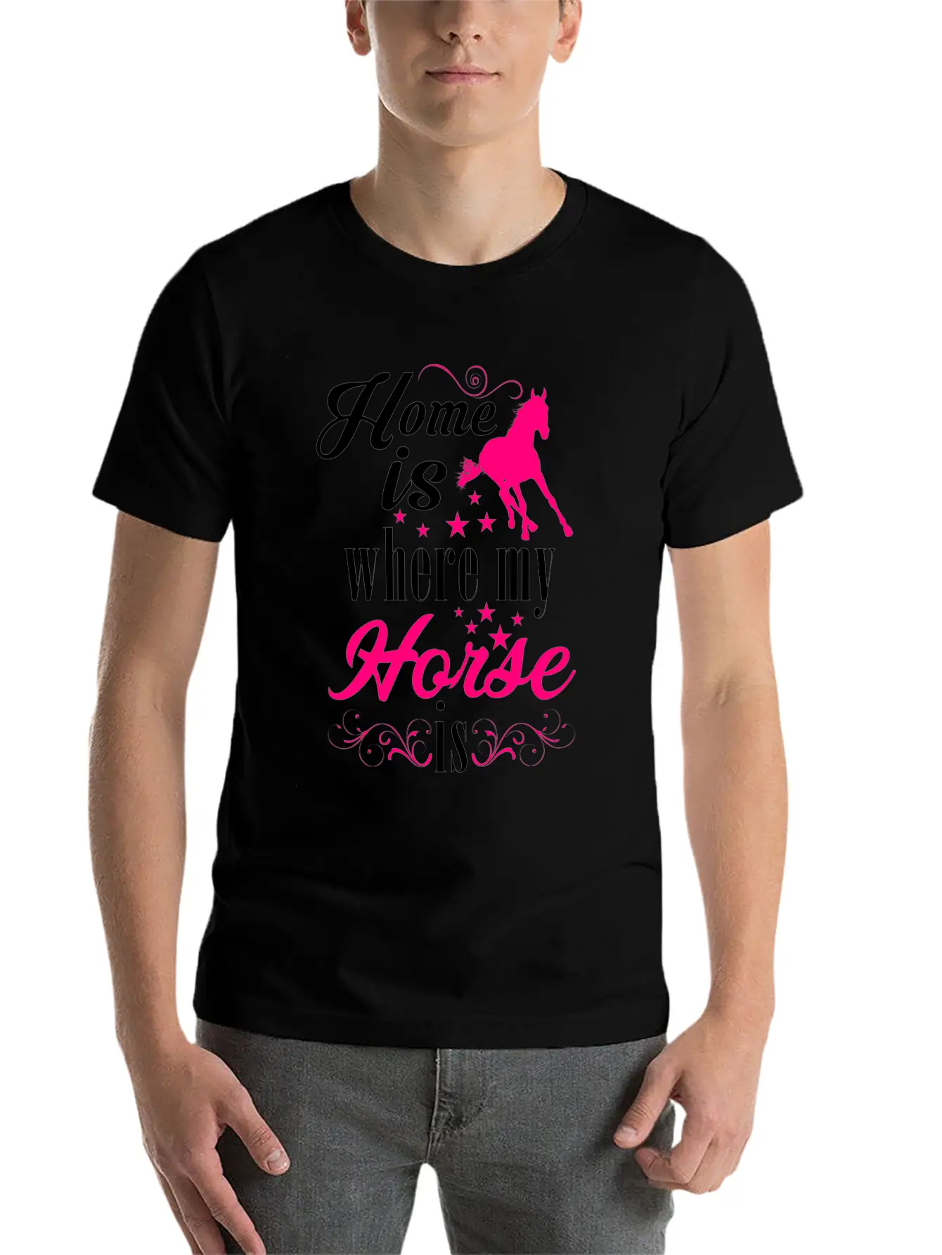 Home Is Where My Horse Is Horses Stylish Everyday T-Shirt – Unisex Basic Cotton Tee