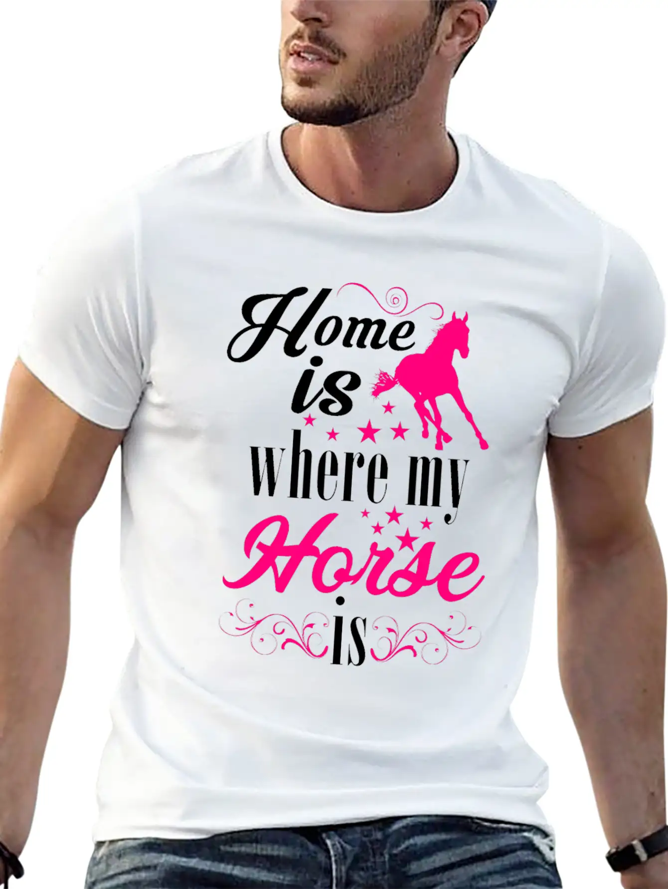 Home Is Where My Horse Is Horses Stylish Everyday T-Shirt – Unisex Basic Cotton Tee