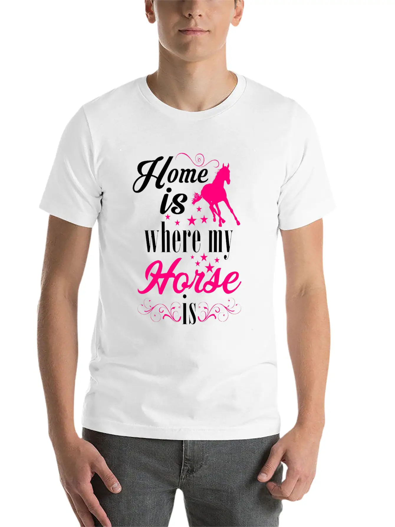 Home Is Where My Horse Is Horses Stylish Everyday T-Shirt – Unisex Basic Cotton Tee
