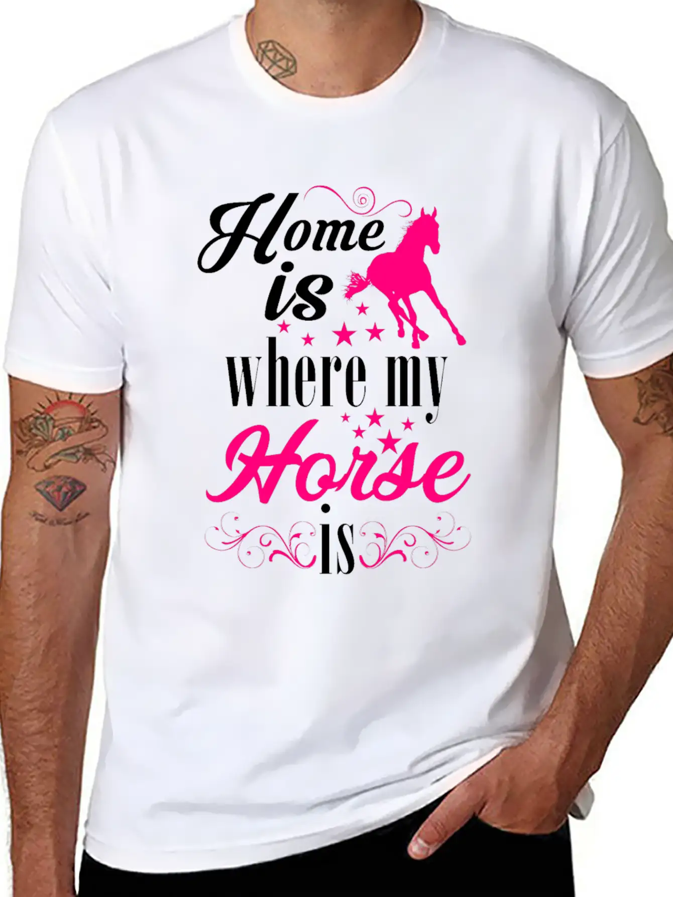 Home Is Where My Horse Is Horses Stylish Everyday T-Shirt – Unisex Basic Cotton Tee