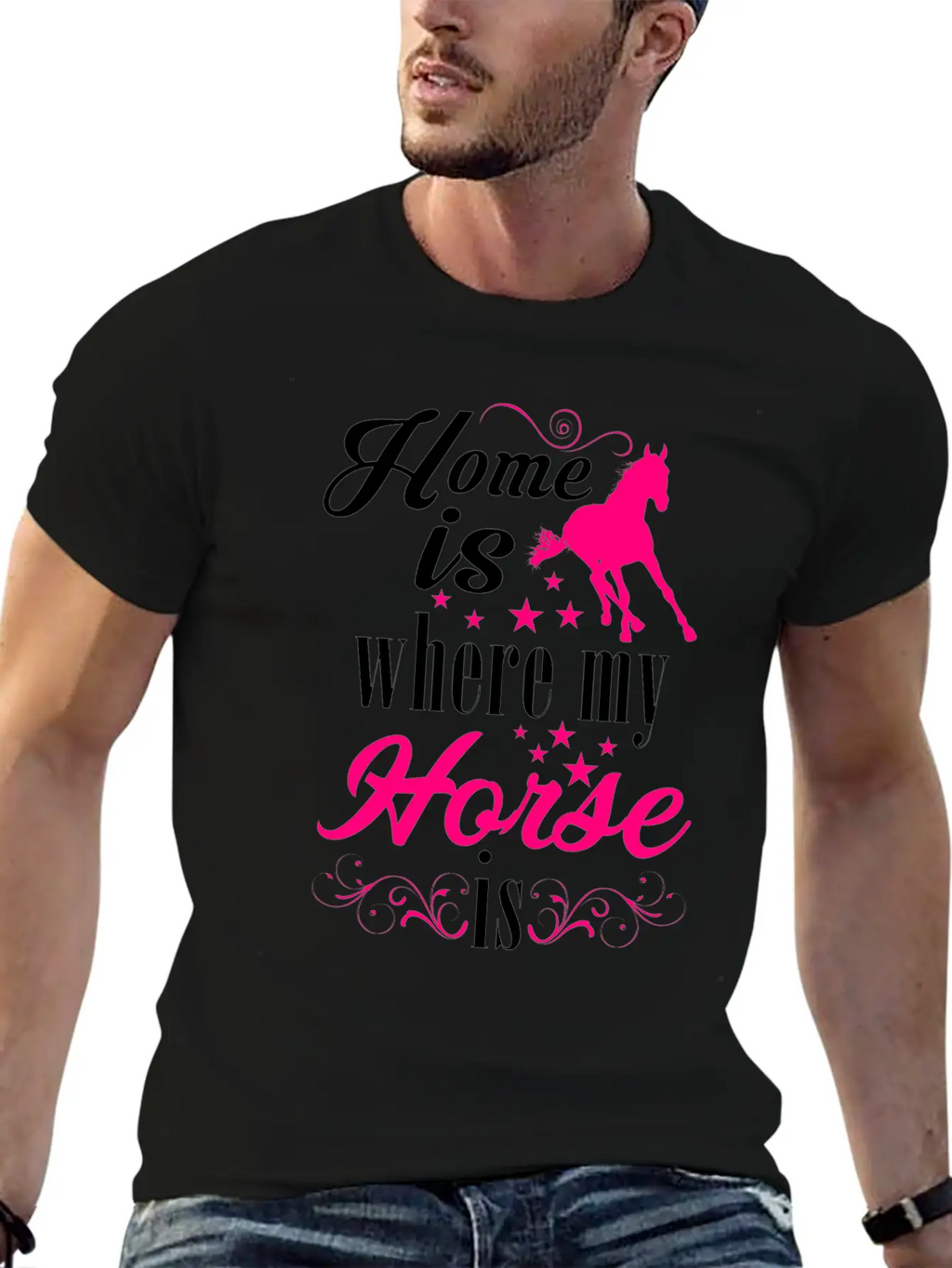 Home Is Where My Horse Is Horses Stylish Everyday T-Shirt – Unisex Basic Cotton Tee