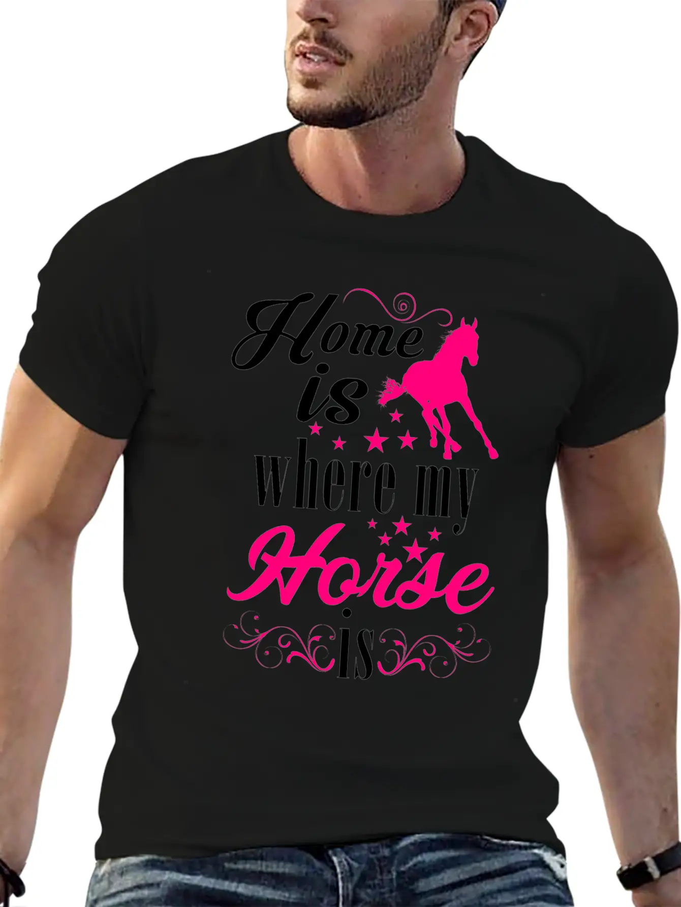 Home Is Where My Horse Is Horses Stylish Everyday T-Shirt – Unisex Basic Cotton Tee