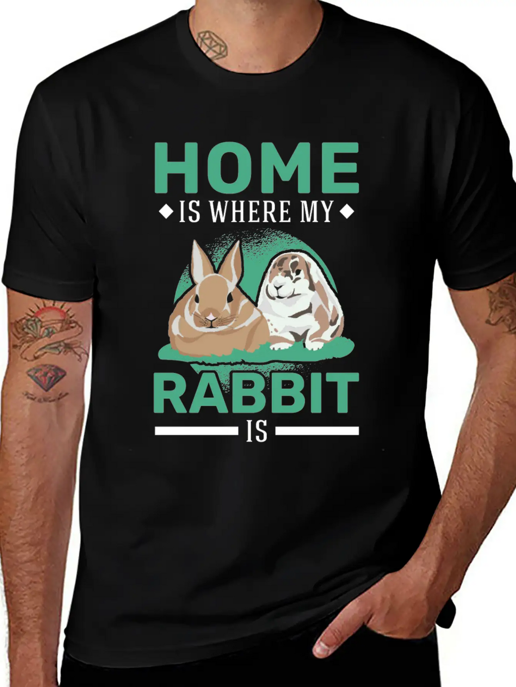 Home Is Where My Rabbit Stylish Everyday T-Shirt – Unisex Basic Cotton Tee