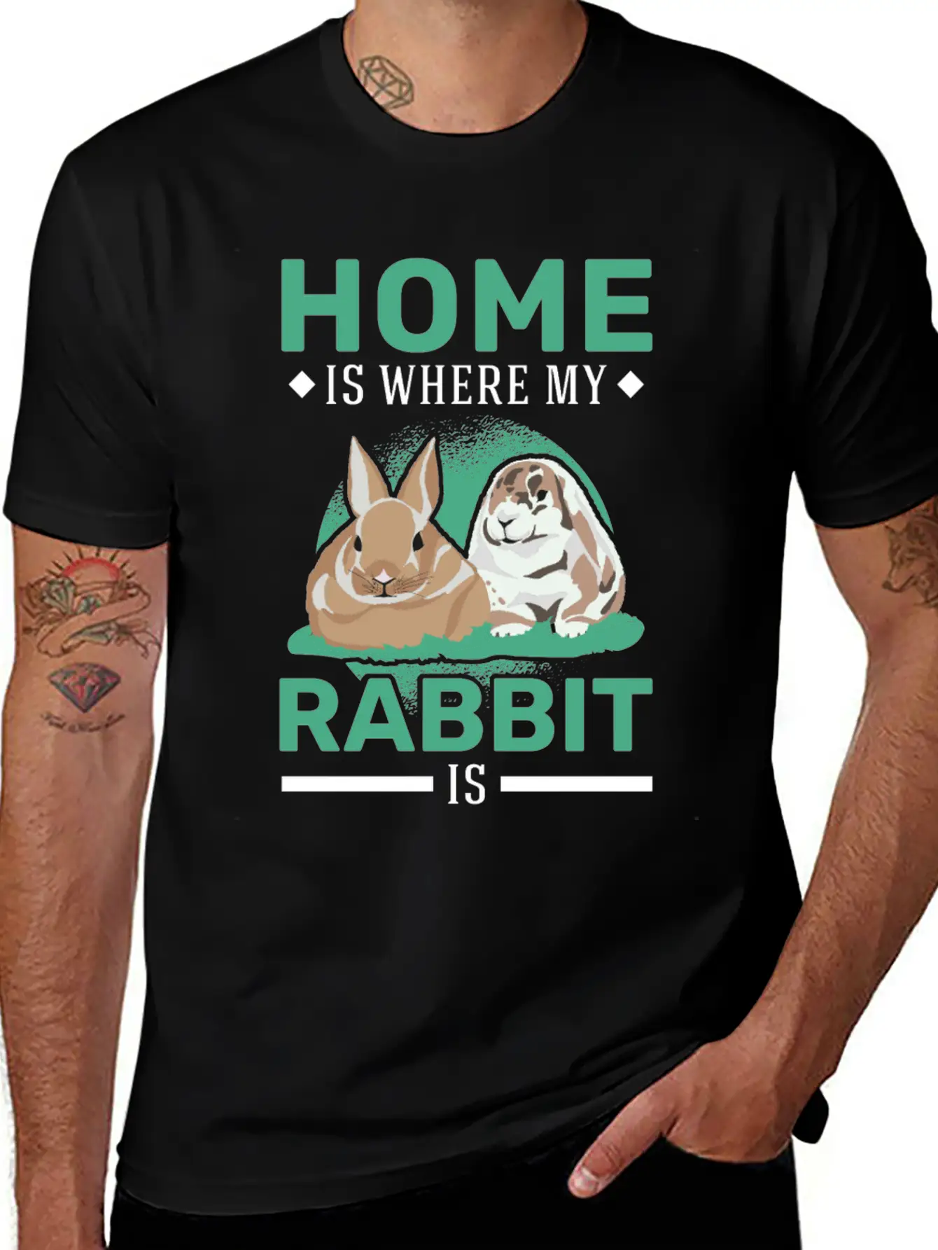 Home Is Where My Rabbit Stylish Everyday T-Shirt – Unisex Basic Cotton Tee