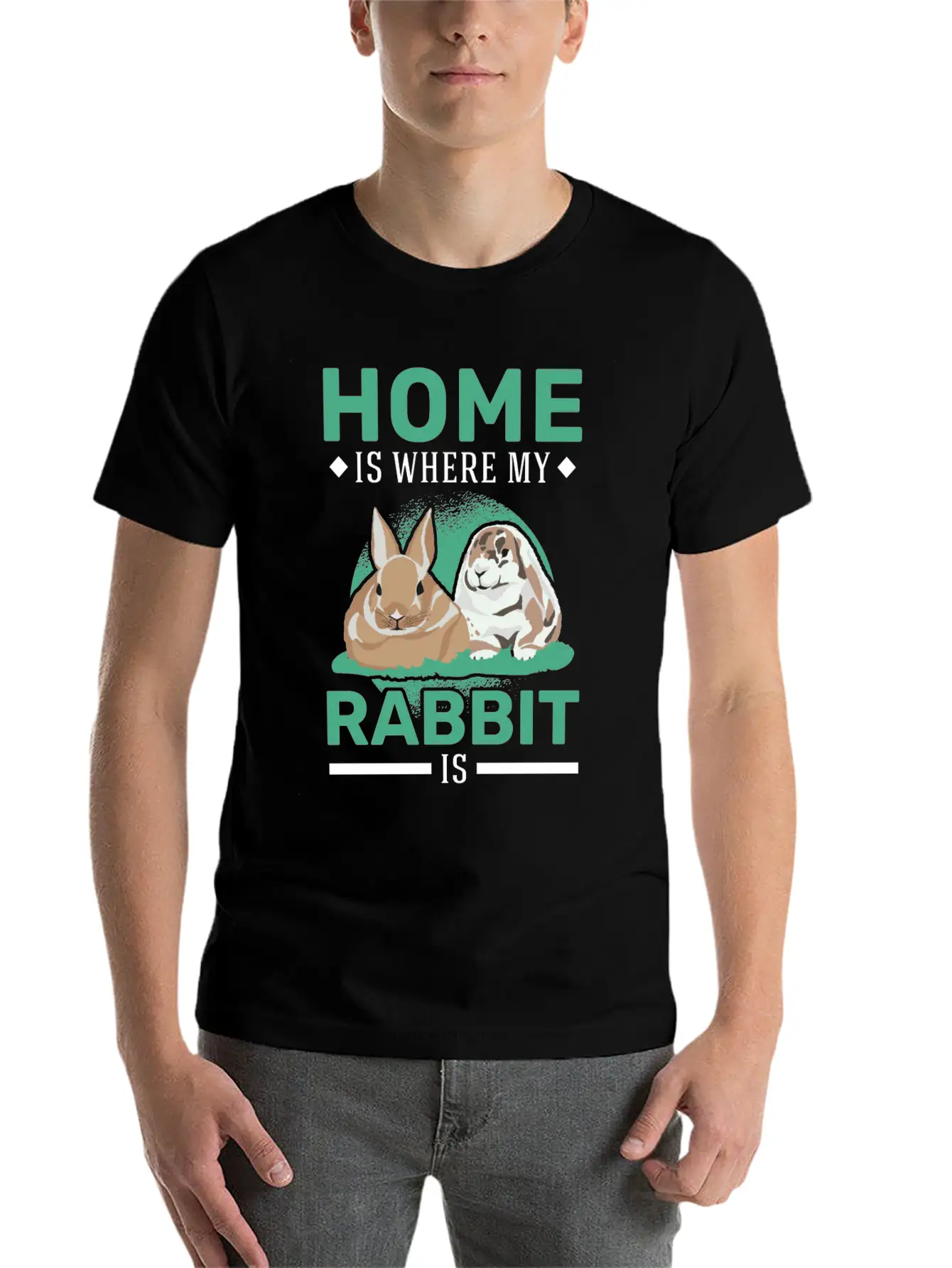 Home Is Where My Rabbit Stylish Everyday T-Shirt – Unisex Basic Cotton Tee