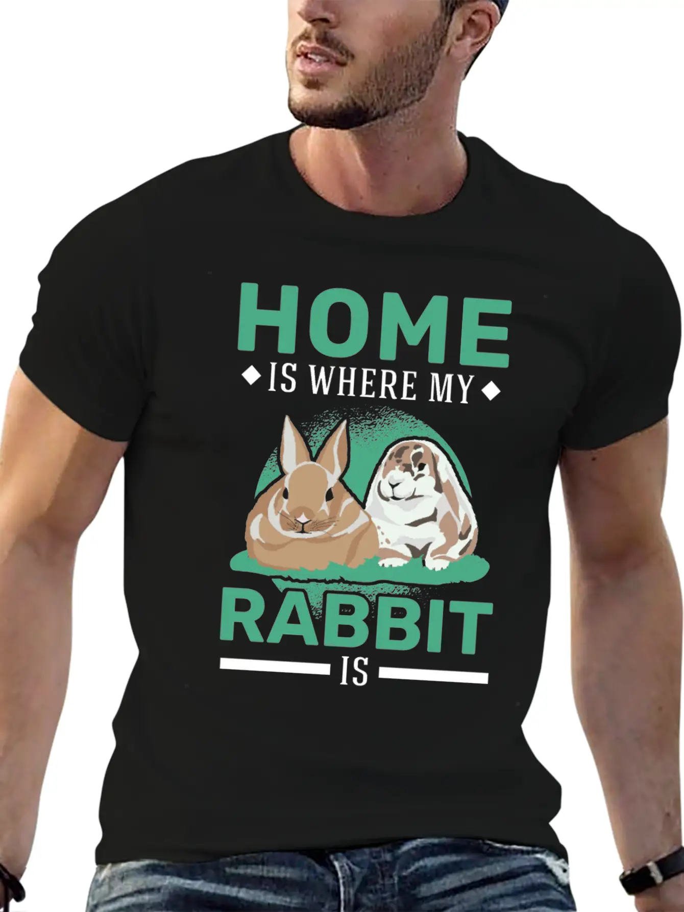 Home Is Where My Rabbit Stylish Everyday T-Shirt – Unisex Basic Cotton Tee