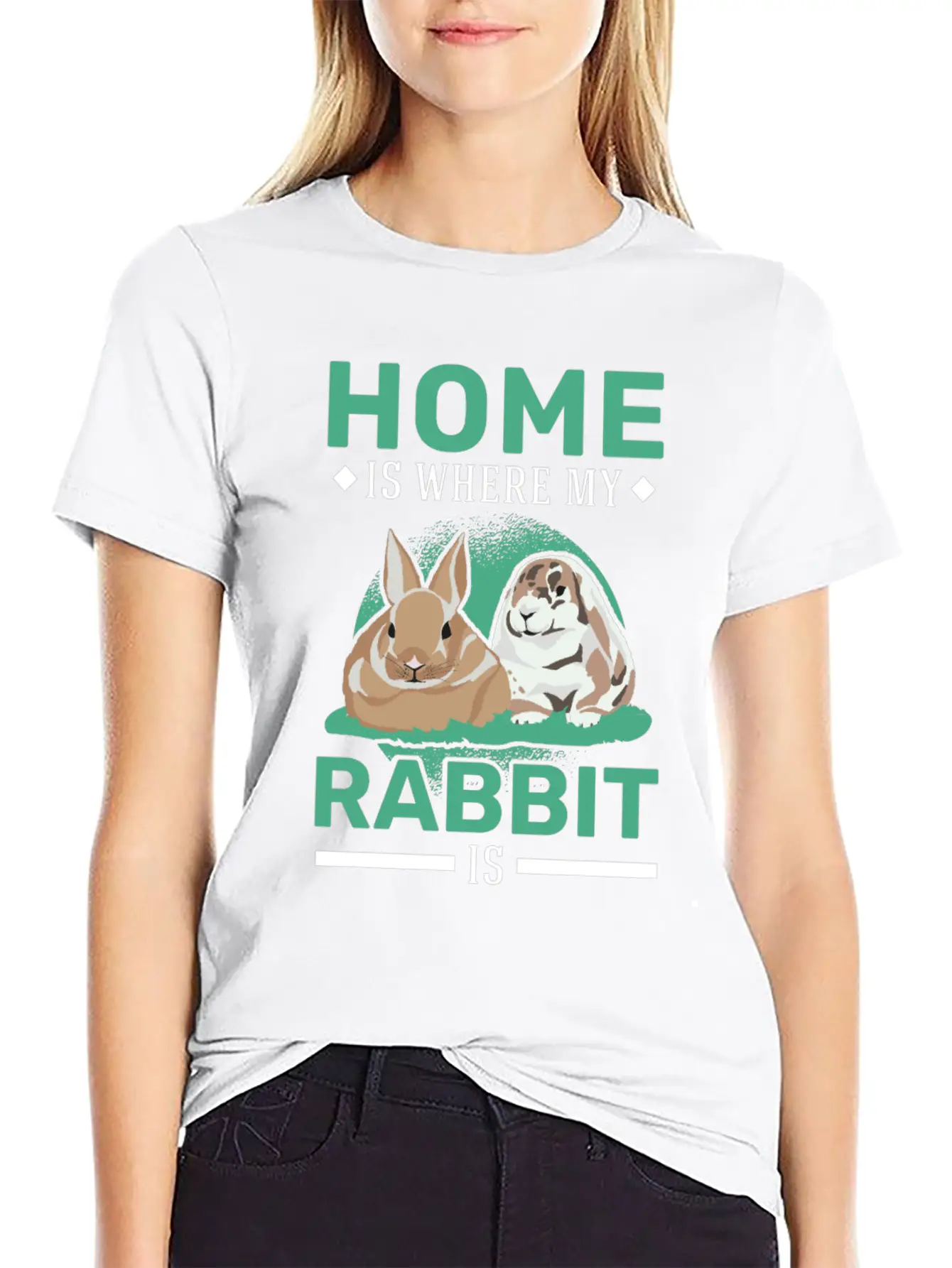 Home Is Where My Rabbit Stylish Everyday T-Shirt – Unisex Basic Cotton Tee