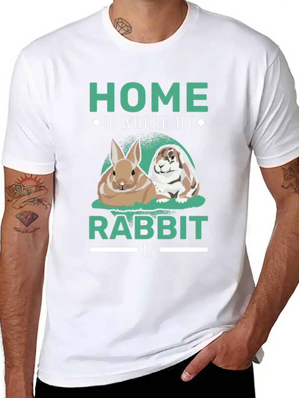 Home Is Where My Rabbit Stylish Everyday T-Shirt – Unisex Basic Cotton Tee