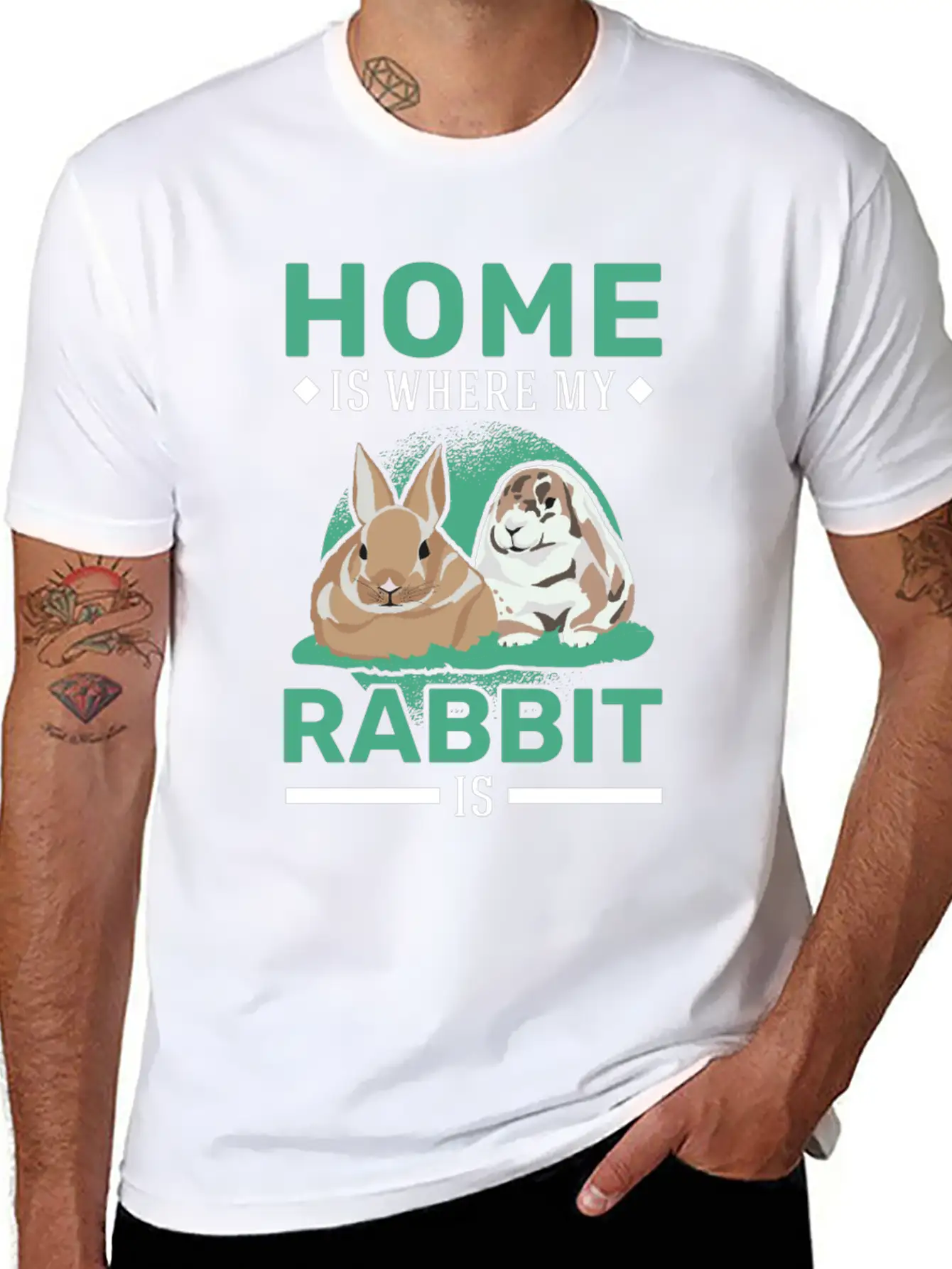 Home Is Where My Rabbit Stylish Everyday T-Shirt – Unisex Basic Cotton Tee