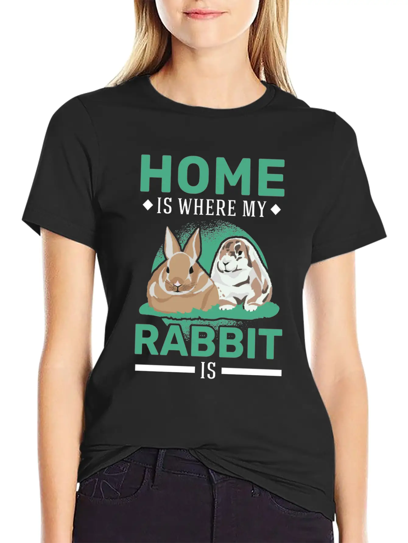 Home Is Where My Rabbit Stylish Everyday T-Shirt – Unisex Basic Cotton Tee