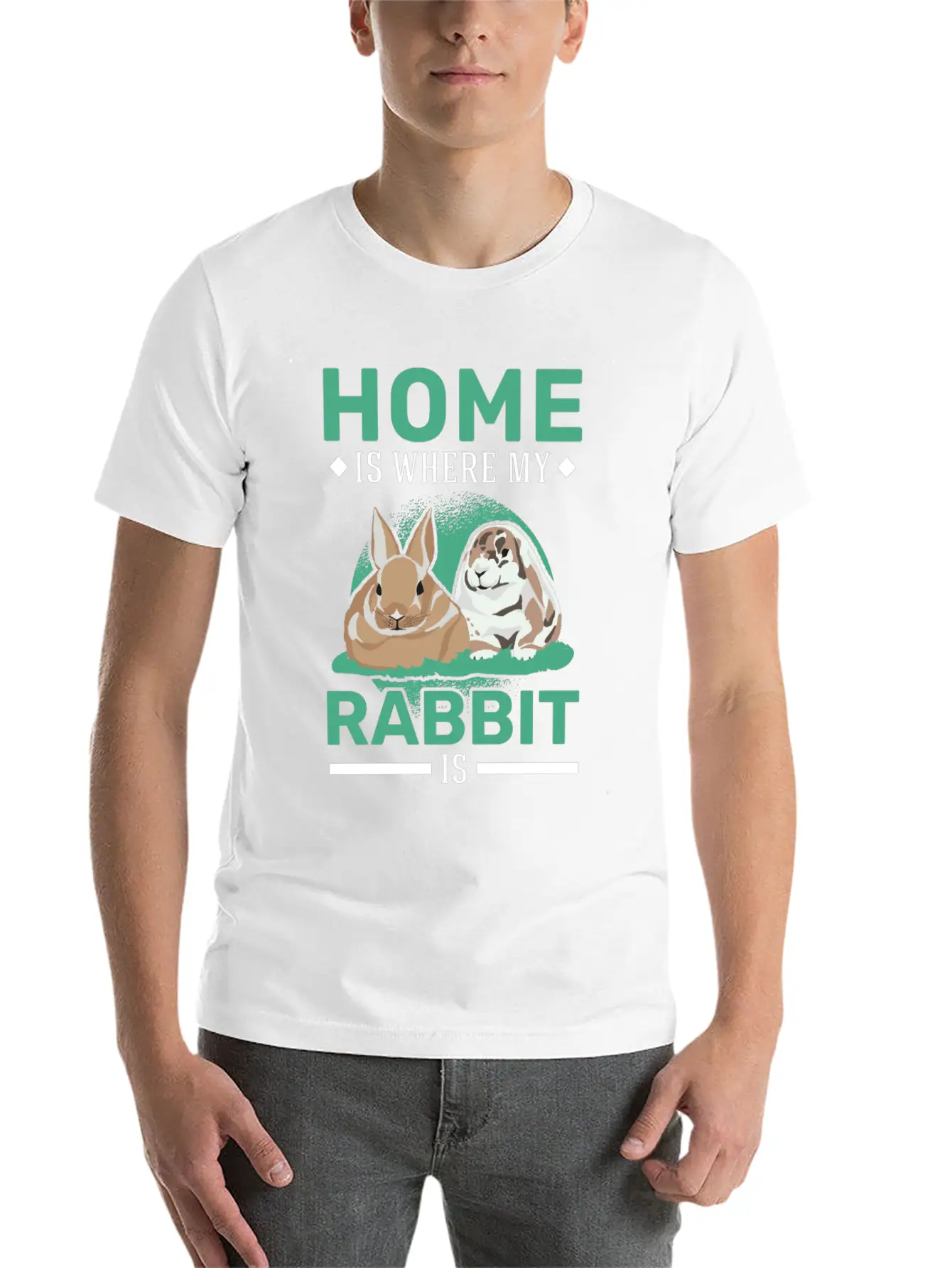 Home Is Where My Rabbit Stylish Everyday T-Shirt – Unisex Basic Cotton Tee