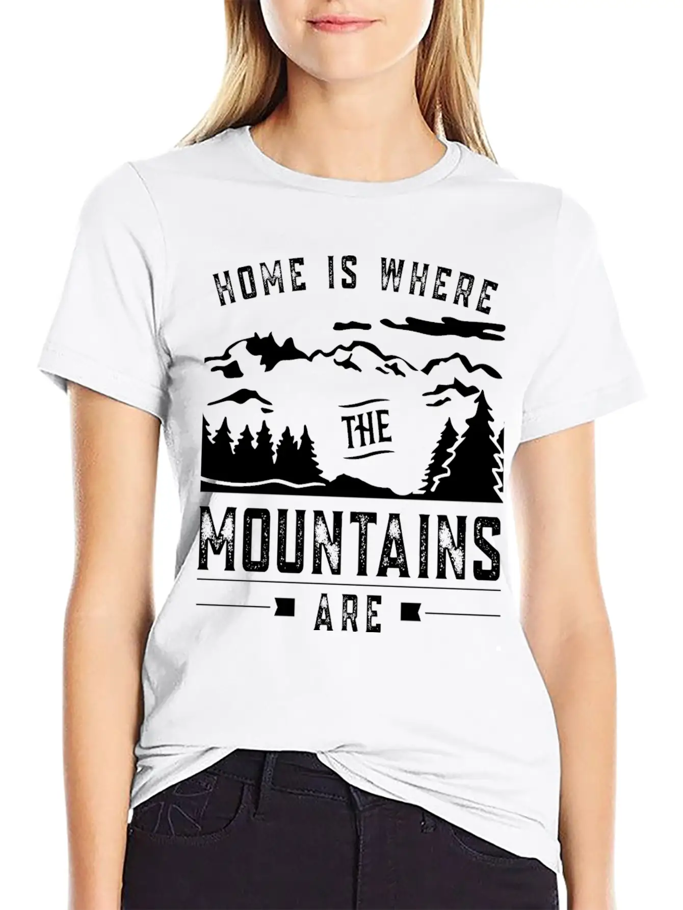 Home Is Where The Mountains Are Mountain Hike Casual Graphic T-Shirt – Simple And Comfortable Daily Wear