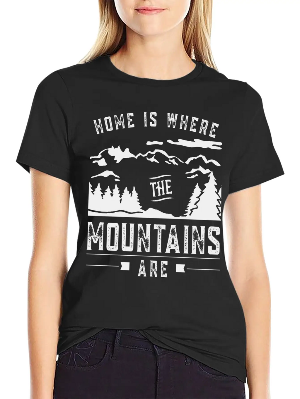 Home Is Where The Mountains Are Mountain Hike Casual Graphic T-Shirt – Simple And Comfortable Daily Wear
