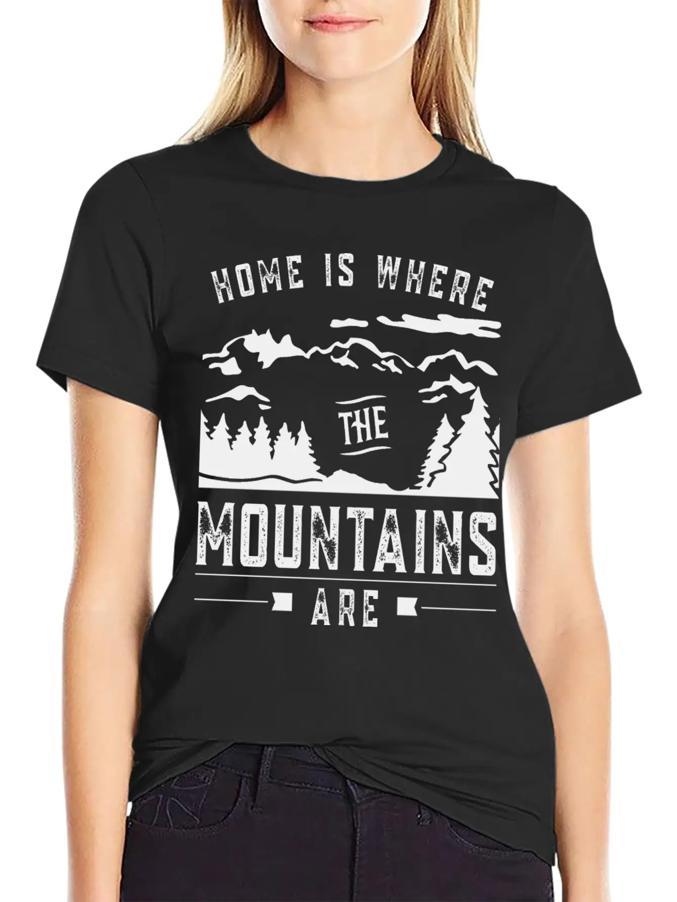 Home Is Where The Mountains Are Mountain Hike Casual Graphic T-Shirt – Simple And Comfortable Daily Wear