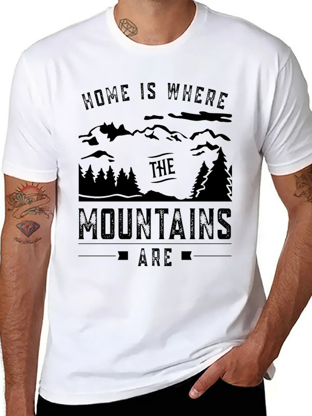 Home Is Where The Mountains Are Mountain Hike Casual Graphic T-Shirt – Simple And Comfortable Daily Wear