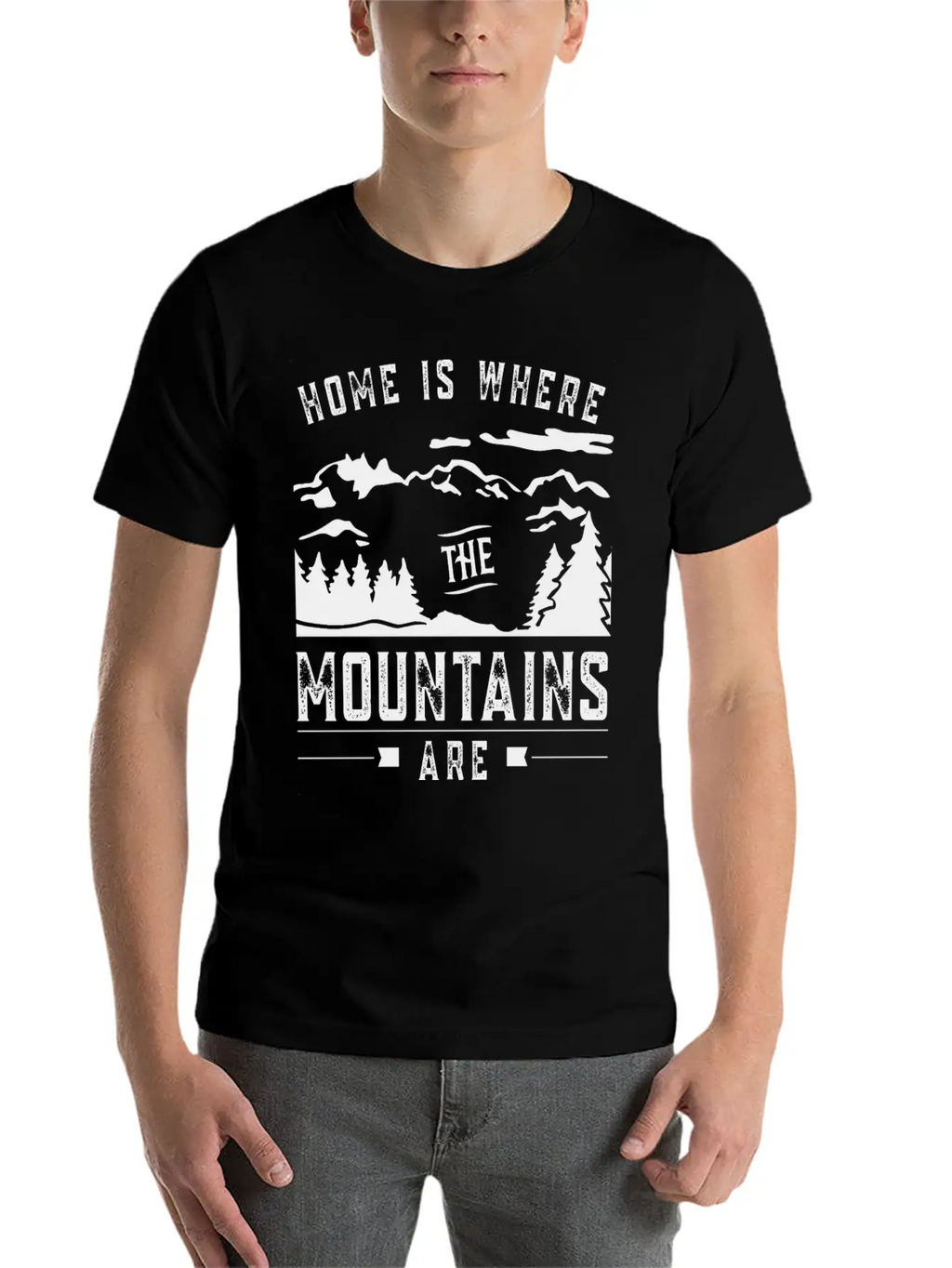 Home Is Where The Mountains Are Mountain Hike Casual Graphic T-Shirt – Simple And Comfortable Daily Wear
