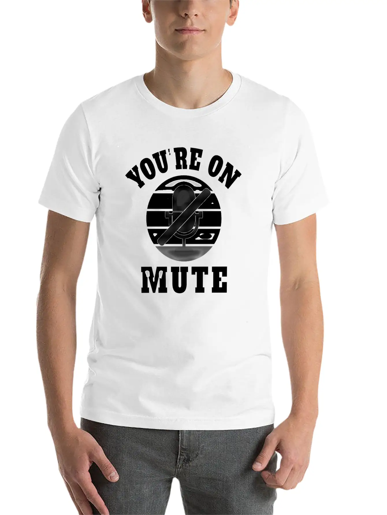 Homeoffice Microphone Office Work Job Pandemic Unisex Short Sleeve Soft Cotton T-Shirt – Casual Everyday Wear