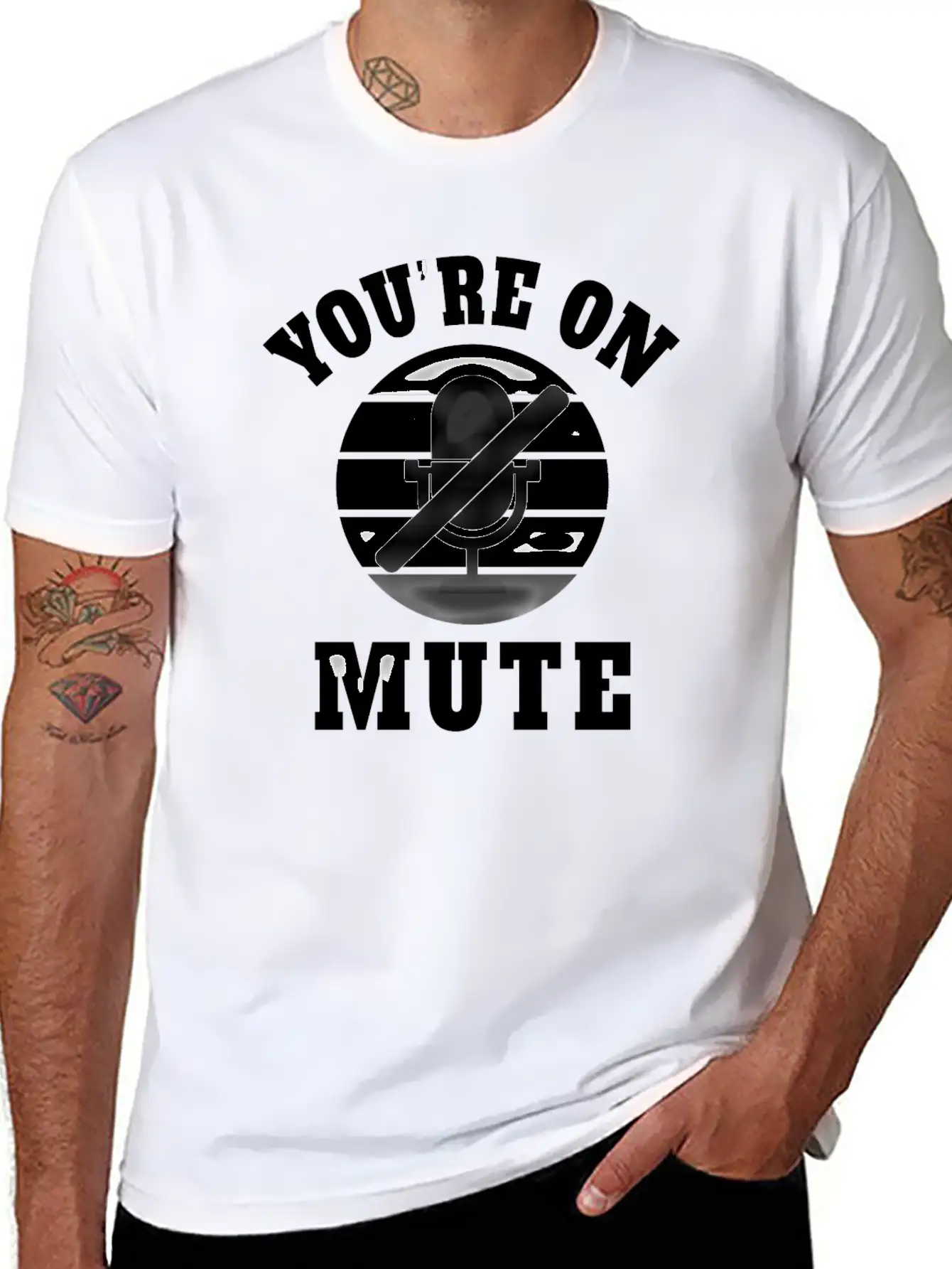Homeoffice Microphone Office Work Job Pandemic Unisex Short Sleeve Soft Cotton T-Shirt – Casual Everyday Wear