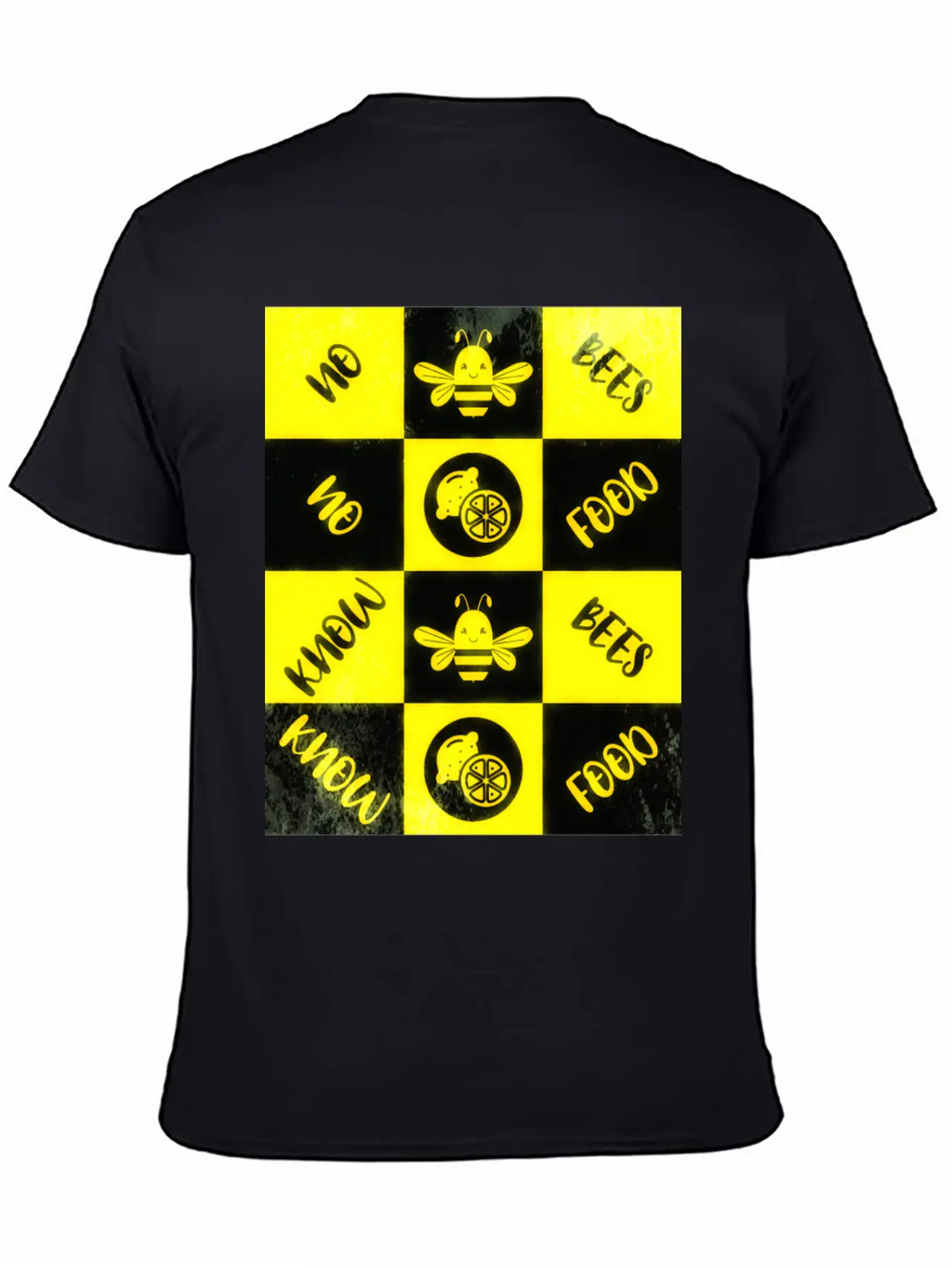 Honey Bee Day NO BEES NO FOOD Grunge Collage Unisex Casual T-Shirt – Clean Design For Daily Comfort